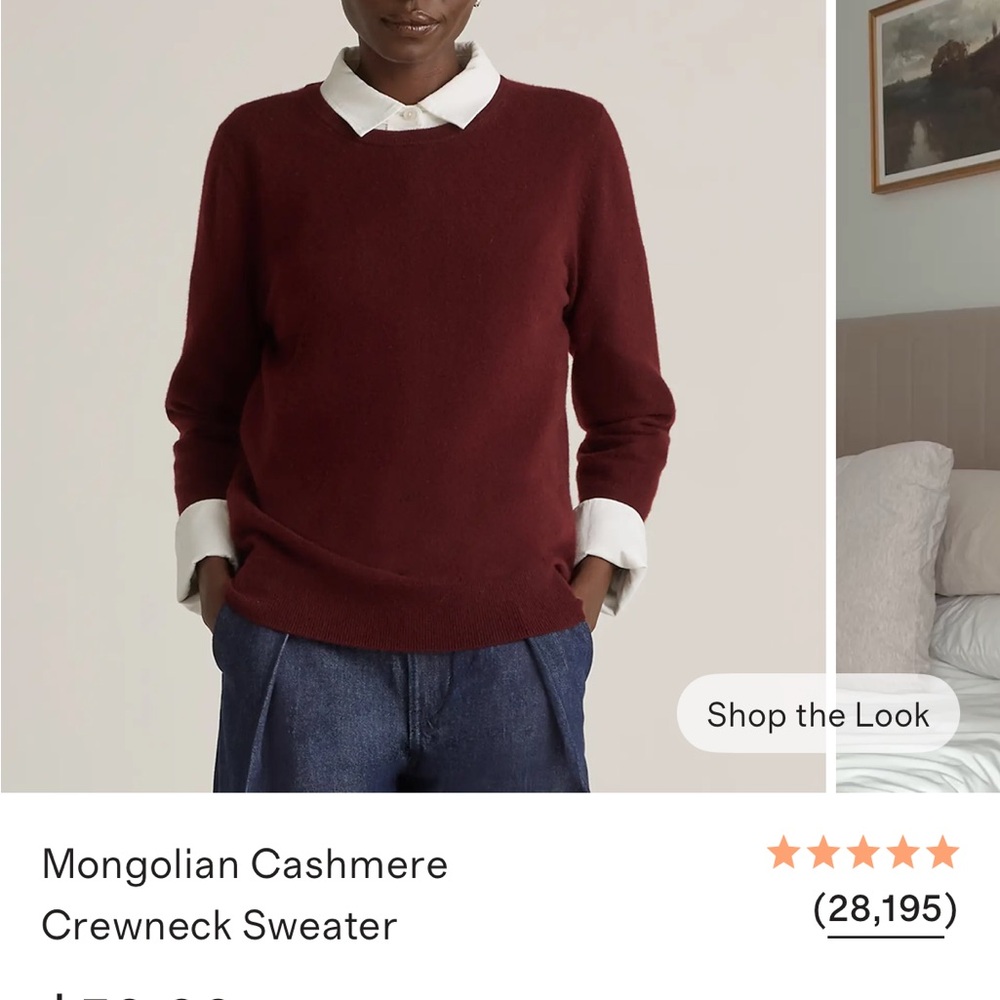 Quince Rich Burgundy Cashmere Sweater Size M NWT